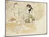 Deux Femmes arabes assises; Etude pour les Femmes d'Alger-Eugene Delacroix-Mounted Giclee Print