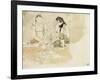 Deux Femmes arabes assises; Etude pour les Femmes d'Alger-Eugene Delacroix-Framed Giclee Print