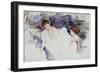 Deux femmes et un enfant dans une barque-Mary Cassatt-Framed Giclee Print