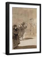 Deux figures et une apparition d'homme : Hamlet et le spectre de son père; d'après Shakespeare-Eugene Delacroix-Framed Giclee Print