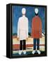 Deux Figures Masculines (Two Male Figures). Peinture De Kasimir Severinovich Malevitch (Malevich, M-Kazimir Severinovich Malevich-Framed Stretched Canvas