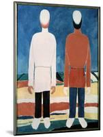 Deux Figures Masculines (Two Male Figures). Peinture De Kasimir Severinovich Malevitch (Malevich, M-Kazimir Severinovich Malevich-Mounted Giclee Print