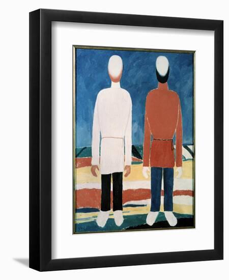 Deux Figures Masculines (Two Male Figures). Peinture De Kasimir Severinovich Malevitch (Malevich, M-Kazimir Severinovich Malevich-Framed Giclee Print