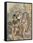 Deux fillettes assises-Jules Pascin-Framed Stretched Canvas