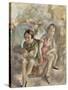 Deux fillettes assises-Jules Pascin-Stretched Canvas