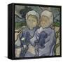 Deux fillettes-Vincent van Gogh-Framed Stretched Canvas