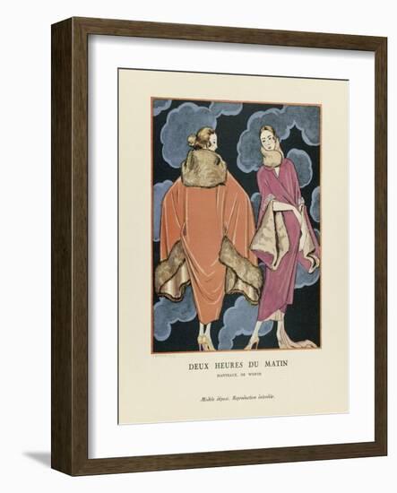 Deux Heurs Du Matin, Pub. 1923 (Pochoir Print)-Georges Barbier-Framed Giclee Print