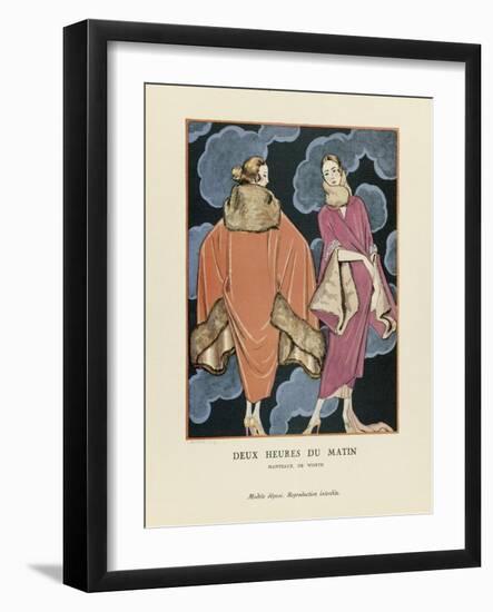 Deux Heurs Du Matin, Pub. 1923 (Pochoir Print)-Georges Barbier-Framed Giclee Print