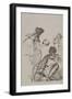 Deux hommes contemplant un crâne d'après "Hamlet" de Shakespeare-Eugene Delacroix-Framed Giclee Print