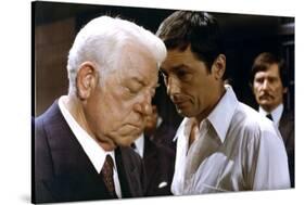 DEUX HOMMES DANS LA VILLE, 1973 directed by JOSE GIOVANNI Jean Gabin and Alain Delon (photo)-null-Stretched Canvas