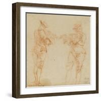 Deux hommes debout jouant de la flûte-Nicolas Lancret-Framed Giclee Print