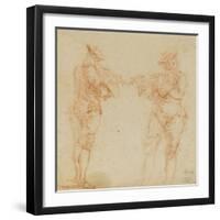 Deux hommes debout jouant de la flûte-Nicolas Lancret-Framed Giclee Print