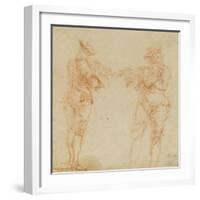 Deux hommes debout jouant de la flûte-Nicolas Lancret-Framed Giclee Print