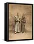 Deux hommes en costume traditionnel, samouraï-null-Framed Stretched Canvas