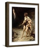 Deux Meres (Two Mothers), 1888-Leon-Maxime Faivre-Framed Giclee Print