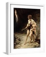 Deux Meres (Two Mothers), 1888-Leon-Maxime Faivre-Framed Giclee Print