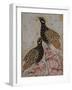 Deux perdrix sur des rochers-null-Framed Giclee Print