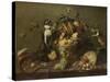 Deux singes pillant une corbeille de fruits-Frans Snyders-Stretched Canvas