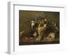 Deux singes pillant une corbeille de fruits-Frans Snyders-Framed Giclee Print