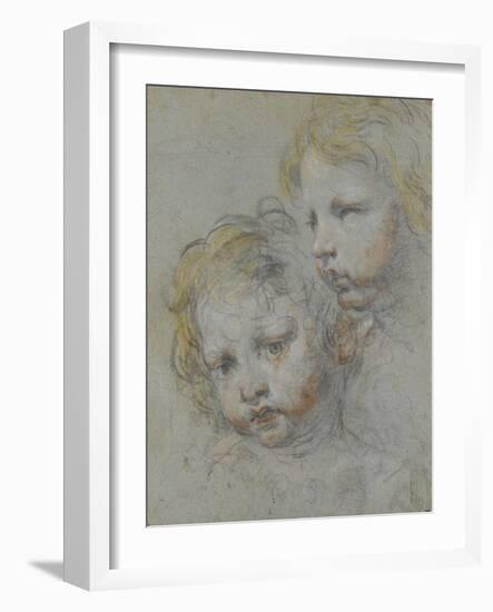 Deux têtes d'enfants-Federico Barocci-Framed Giclee Print