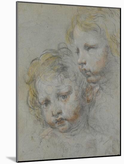 Deux têtes d'enfants-Federico Barocci-Mounted Giclee Print