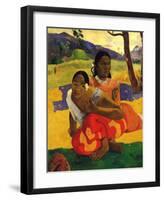 Deux Thaitiennes Accroupiees-Paul Gauguin-Framed Art Print