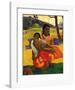 Deux Thaitiennes Accroupiees-Paul Gauguin-Framed Art Print