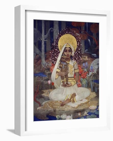 Devaki, Mother of Krishna-Marianne Stokes-Framed Giclee Print