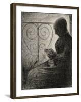 Devant le balcon (profil)-Georges Seurat-Framed Giclee Print