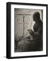 Devant le balcon (profil)-Georges Seurat-Framed Giclee Print