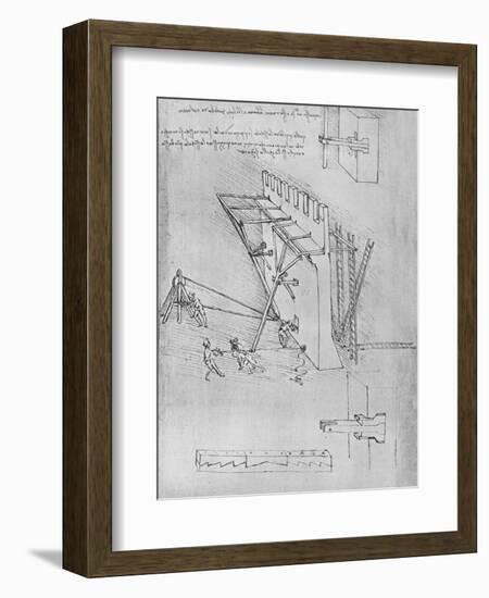 'Device for Repelling Scaling Ladders', c1480 (1945)-Leonardo Da Vinci-Framed Giclee Print