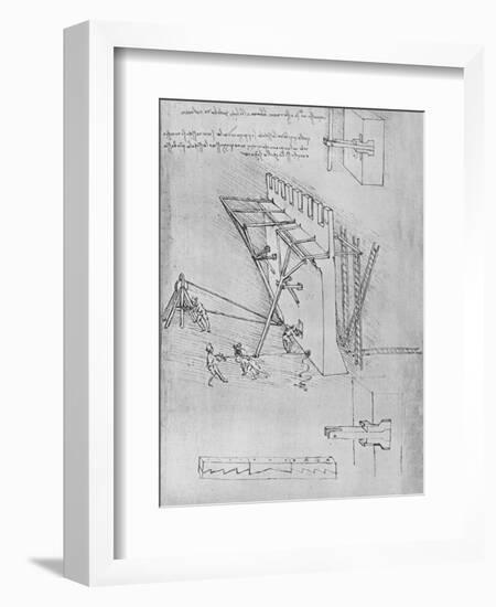 'Device for Repelling Scaling Ladders', c1480 (1945)-Leonardo Da Vinci-Framed Giclee Print