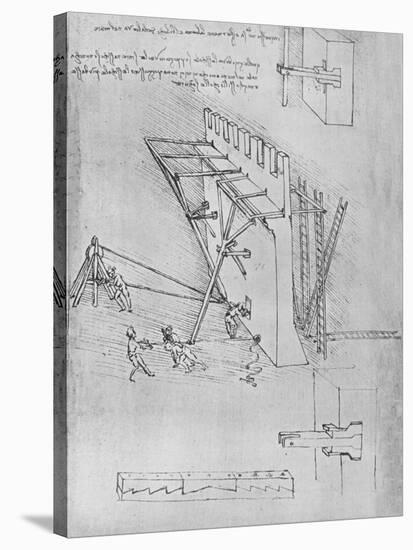 'Device for Repelling Scaling Ladders', c1480 (1945)-Leonardo Da Vinci-Stretched Canvas