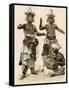 Devil Dancers and Drummer in Ceylon (Sri Lanka), 1800s-null-Framed Stretched Canvas