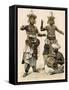 Devil Dancers and Drummer in Ceylon (Sri Lanka), 1800s-null-Framed Stretched Canvas