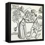 Devil Disguised as Witch's Lover, Illustration from of Witches and Diviner Women-Ulrich Molitor-Framed Stretched Canvas