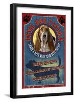 Devil Dog Tavern - Basset Hound-Lantern Press-Framed Art Print