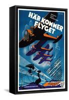 Devil Dogs of the Air, (aka Har Kommer Flyget), Swedish Poster Art, 1935-null-Framed Stretched Canvas