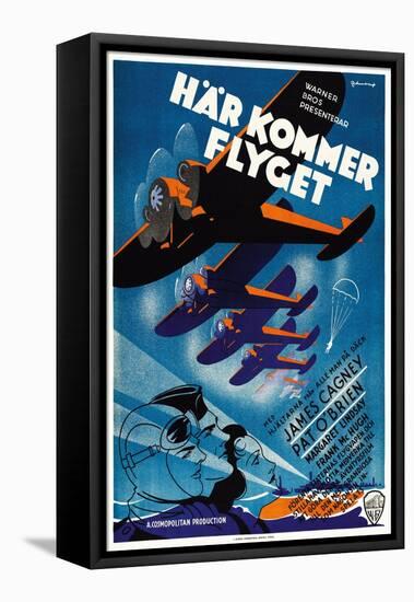 Devil Dogs of the Air, (aka Har Kommer Flyget), Swedish Poster Art, 1935-null-Framed Stretched Canvas