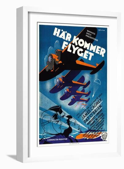 Devil Dogs of the Air, (aka Har Kommer Flyget), Swedish Poster Art, 1935-null-Framed Art Print