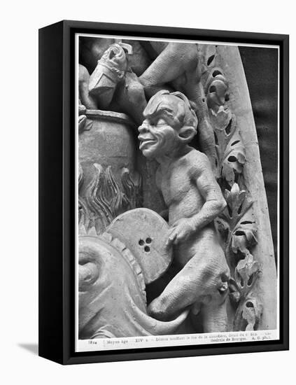 Devil Fanning the Fire, from the Last Judgement of the Cathedral of St. Etienne in Bourges-null-Framed Stretched Canvas