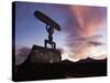 Devil Logo and Volcanoes, Parque Nacional de Timanfaya, Lanzarote, Canary Islands, Spain-Stuart Black-Stretched Canvas