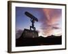 Devil Logo and Volcanoes, Parque Nacional de Timanfaya, Lanzarote, Canary Islands, Spain-Stuart Black-Framed Photographic Print