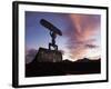 Devil Logo and Volcanoes, Parque Nacional de Timanfaya, Lanzarote, Canary Islands, Spain-Stuart Black-Framed Photographic Print