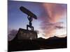 Devil Logo and Volcanoes, Parque Nacional de Timanfaya, Lanzarote, Canary Islands, Spain-Stuart Black-Mounted Photographic Print