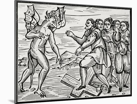 Devil Making People Trample on Cross-null-Mounted Giclee Print