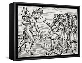 Devil Making People Trample on Cross-null-Framed Stretched Canvas