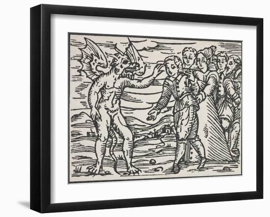 Devil Making Sign-null-Framed Giclee Print