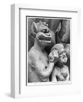 Devil Pushing a Damned Person in the Fire, from the Last Judgement of the Cathedral of St. Etienne-null-Framed Giclee Print