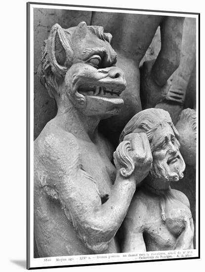Devil Pushing a Damned Person in the Fire, from the Last Judgement of the Cathedral of St. Etienne-null-Mounted Giclee Print